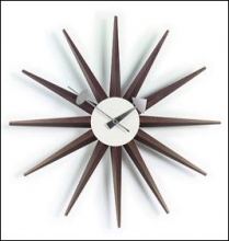 George Nelson Sunburst Clock - Natural Walnut