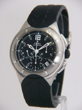 Ebel Type E Chronograph Automatic watch in matte stainless steel on rubber strap - 9137c51-53c35606