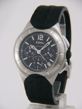 Ebel Type E Chronograph Automatic gents watch in matte stainless steel on rubber strap - 9137c51-56c35606